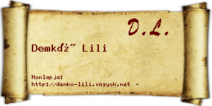 Demkó Lili névjegykártya