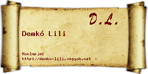 Demkó Lili névjegykártya