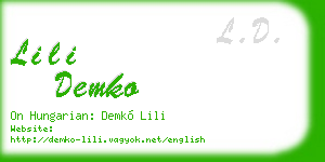lili demko business card