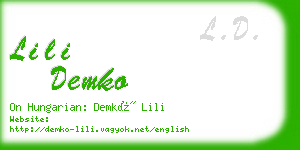 lili demko business card